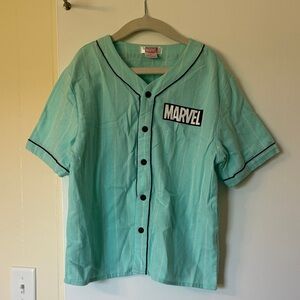 Marvel Kids Teal Button Down Shirt